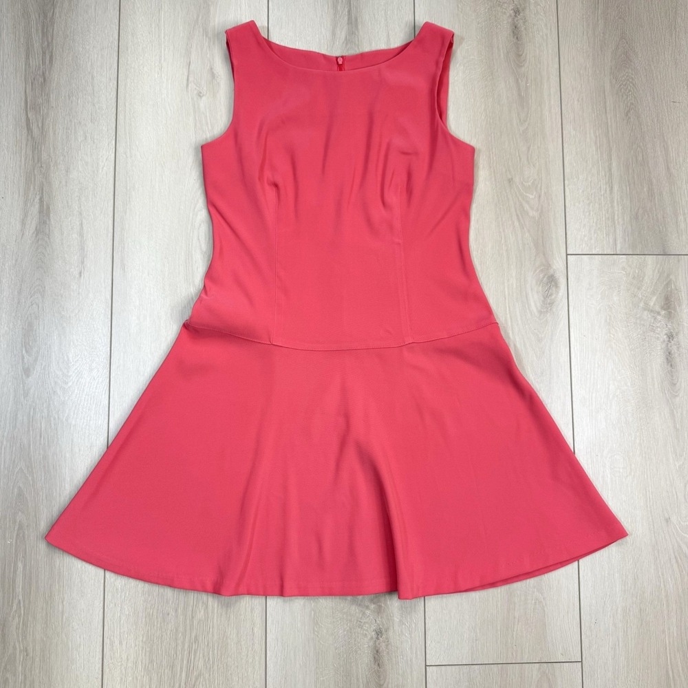 Connected Apparel Pink Fit & Flare Dress Women's 8 Sleeveless Scoop Neck Stretch